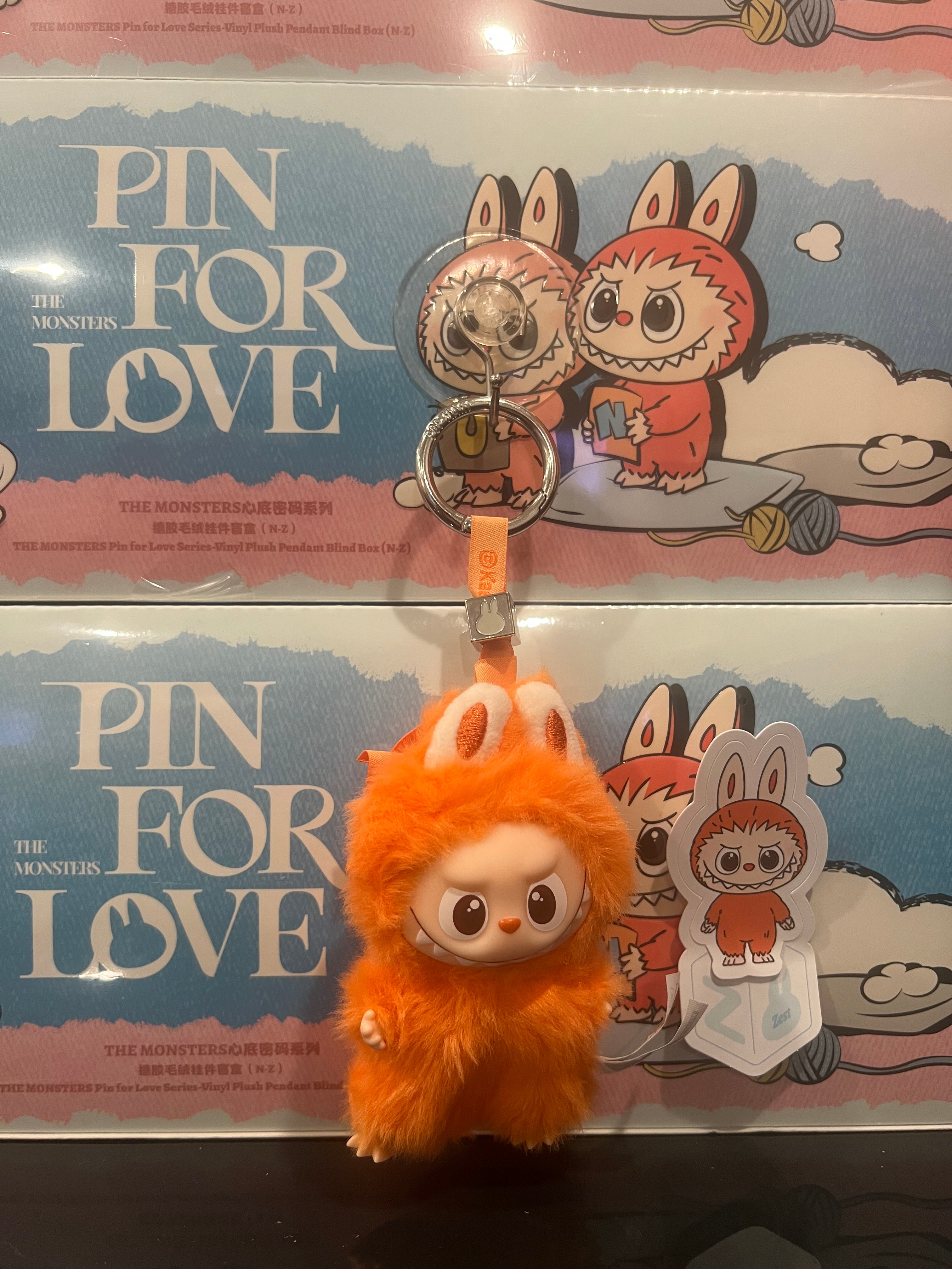 Pop Mart Labubu The Monsters Pin for Love Series "Z" Vinyl Plush Pendant